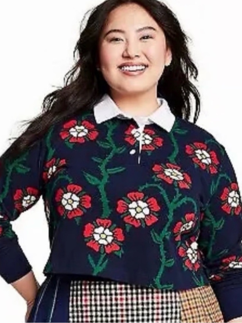 Rowing Blazers x Target Floral Cropped Long Sleeve Shirt